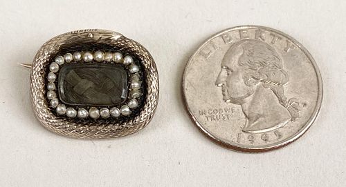 19TH CENTURY MOURNING PIN ETERNITY