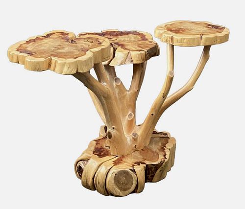 TREE FORM CROSSCUT WOOD THREE LEVEL