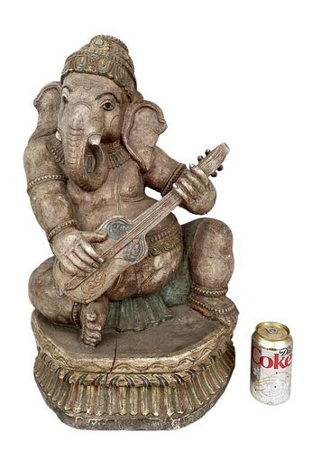 FINELY CARVED WOODEN GANESHA STATUE23
