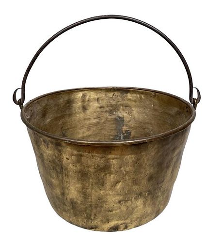 PERIOD BRASS IRON BOUND KETTLE25 381fef