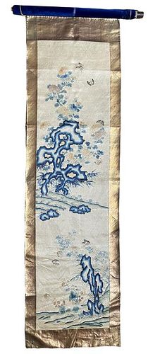 CHINESE SILK EMBROIDERED LANDSCAPE