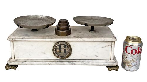 19TH CENTURY MARBLE TABLE SCALEtwo