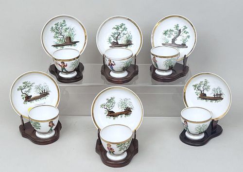 GROUP SIX FRENCH PORCELAIN CUPS 38200c