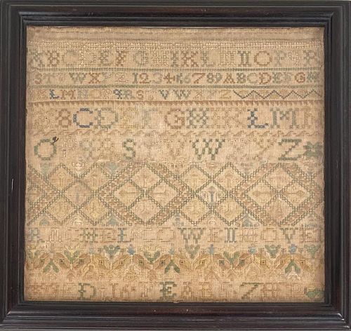 SMALL FRAMED NEEDLEWORK ALPHABET