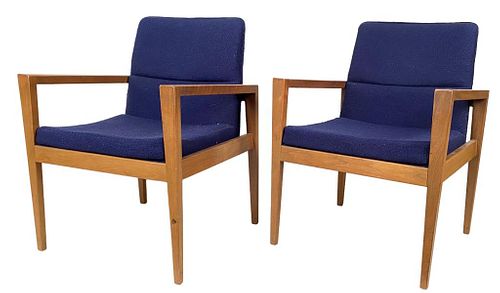 PAIR JENS RISOM MCM LOUNGE CHAIRSfor 38205a
