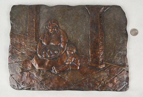 PETTIGREW, CAST BRONZE RELIEF PLAQUE,