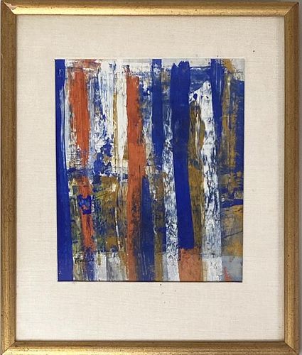 SIGNED MID CENTURY ABSTRACT PAINTING