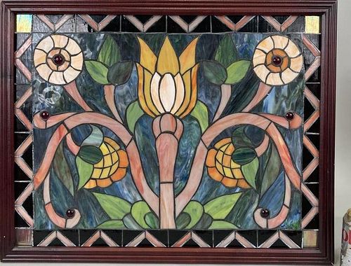 SMALL FLORAL DESIGN STAINED GLASS 3820bf