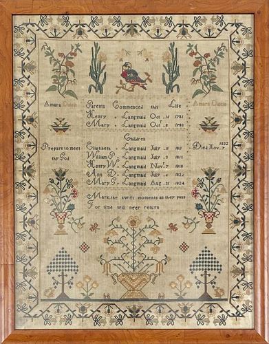 LANGMAID FAMILY TREE NEEDLEWORK 3820d9