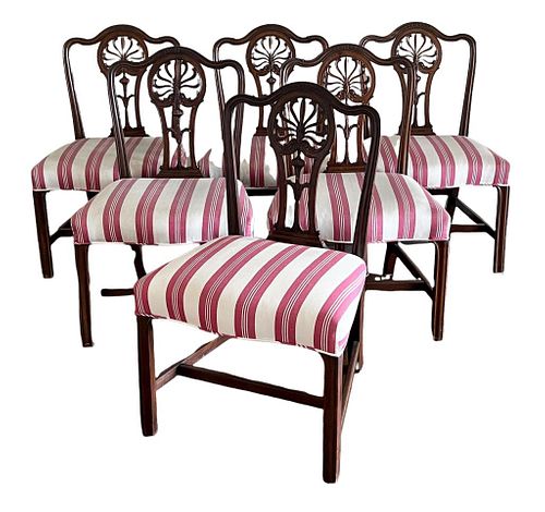 SET SIX GEORGE III CARVED MAHOGANY 38210f