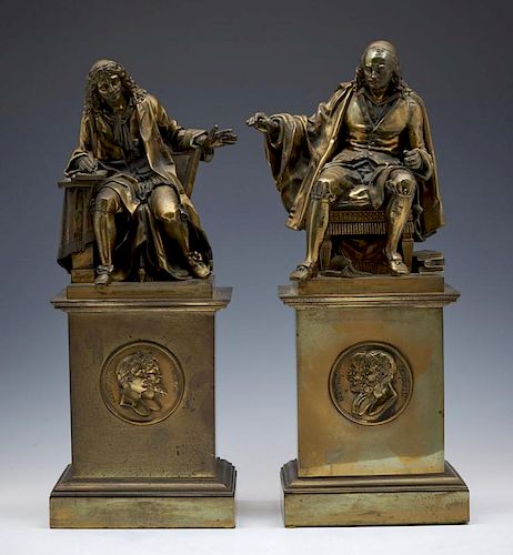 PAIR FRENCH BRONZE SCHOLARS AFTER 382106