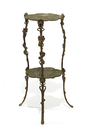 FANCY BRASS TWO TIER TABLEFancy brass