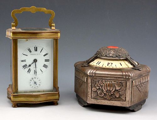 GROUPING OF TWO CLOCKS, TIFFANY,