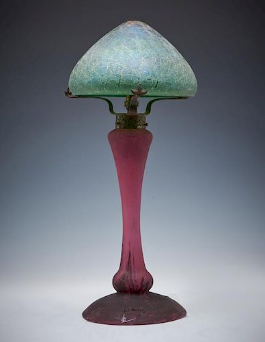 DAUM NANCY SATIN GLASS LAMP WITH