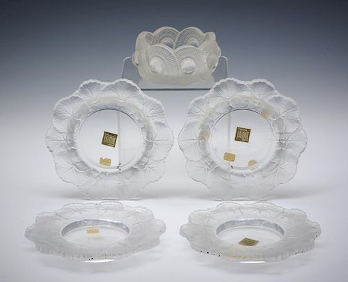 GROUPING OF FIVE LALIQUE BOWLS  38217d