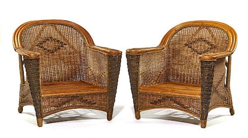 PAIR OF EARLY 20TH C BAMBOO AND