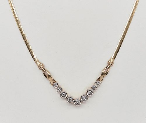 14K YELLOW GOLD AND DIAMOND NECKLACE14k 3821fb