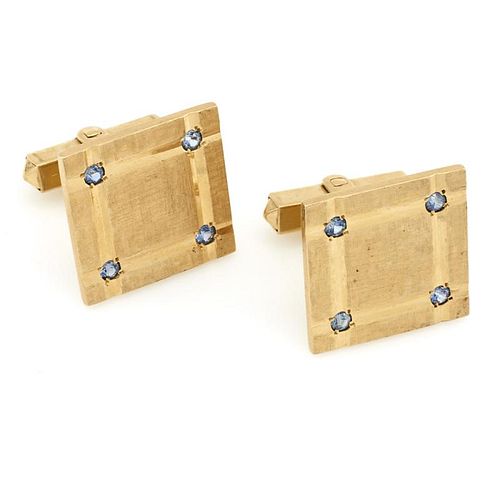 14K YELLOW GOLD SAPPHIRE CUFFLINKS 14k 3821f8