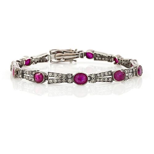 18K WHITE GOLD RUBY AND DIAMOND 382204