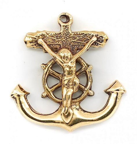 18K YELLOW GOLD MARINER S ANCHOR 382214