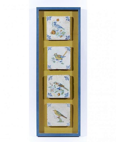 FOUR 17TH 18TH C DELFT BIRD TILES 382261