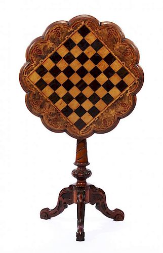 19TH C GAMES TABLE WITH TILT CHESS 382268
