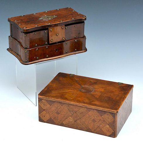 TWO 19TH CENTURY WOODEN BOXESTwo