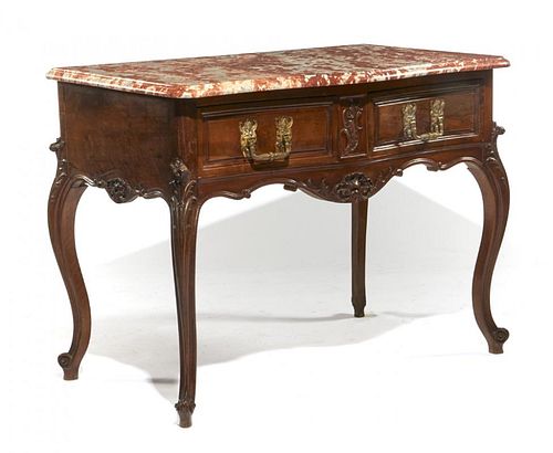 19TH C FRENCH MARBLE TOPPED CONSOLE