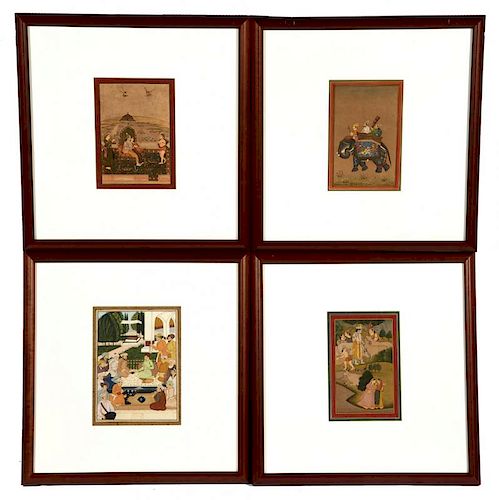 4 INDIAN MINIATURES, FINELY PAINTED4