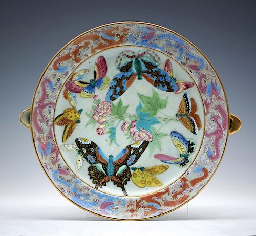 CHINESE WARMING BOWL WITH BUTTERFLIES,