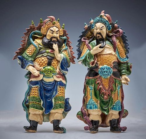 TWO CHINESE CERAMIC ARCHITECTURAL 3822eb