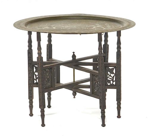 EGYPTIAN BRONZE TABOURET TABLE