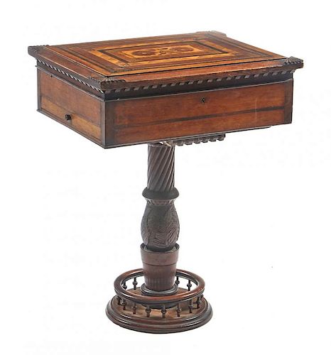 19TH C SHIP S DESK MAHOGANY INLAID 382309