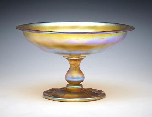 TIFFANY FAVRILE GLASS COMPOTE,