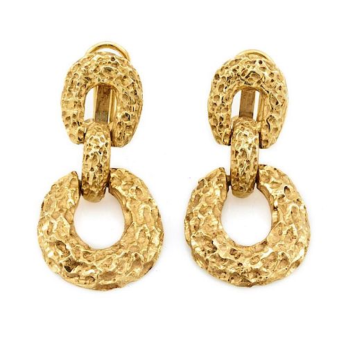 14K YELLOW GOLD DOOR KNOCKER EARRINGS 14k 382362