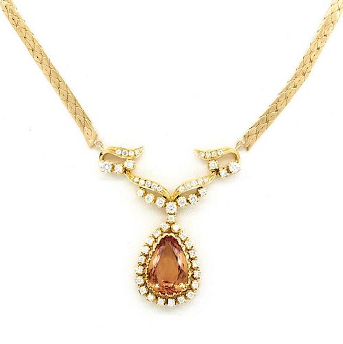 14K YELLOW GOLD IMPERIAL TOPAZ 38237d