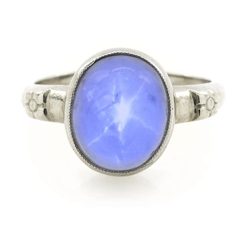 PLATINUM AND BLUE STAR SAPPHIRE