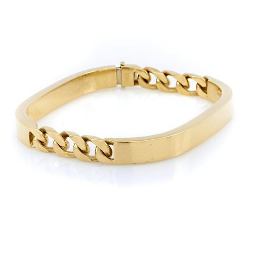 18K YELLOW GOLD ID BRACELET.18k