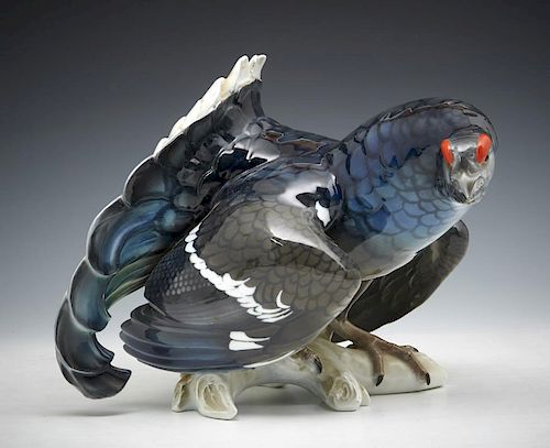 ROSENTHAL, BLACK COCK, FIGURE OF A
