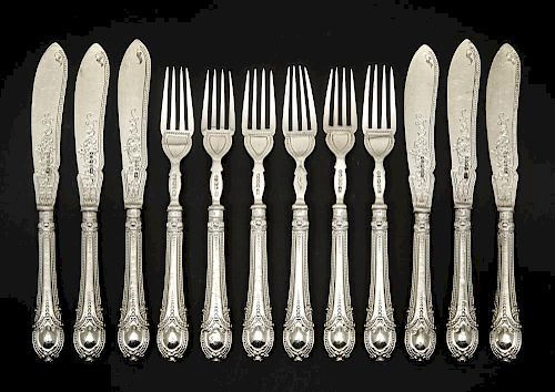 SET OF STERLING FLATWARE: 6 FORKS,