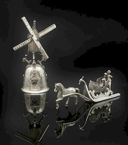 2 DUTCH SILVER MINIATURE FIGURES2 3823b9