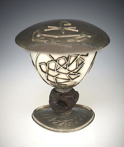 FRENCH SILVER CHALICE AND PATEN