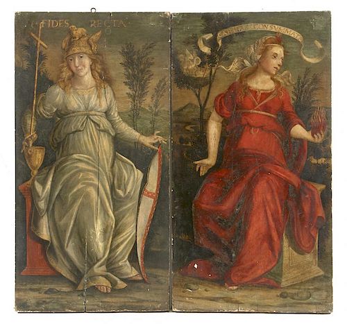 2 ITALIAN WOODEN PANEL PAINTINGS  3823cc