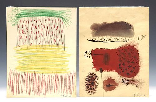 ROY DE FOREST 2 DRAWINGS 1958 3823f8