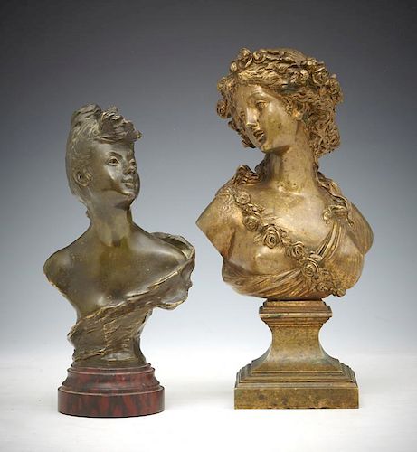 2 FRENCH BRONZES BUSTS OF WOMEN2 3823fd