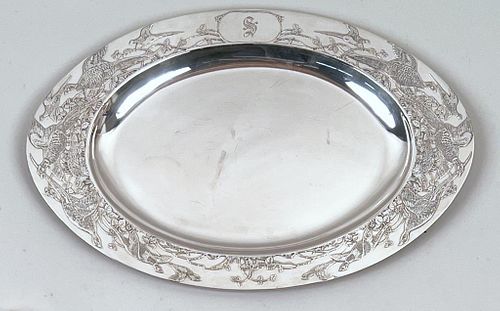 OVAL STERLING GAME EMBOSSED SERVING