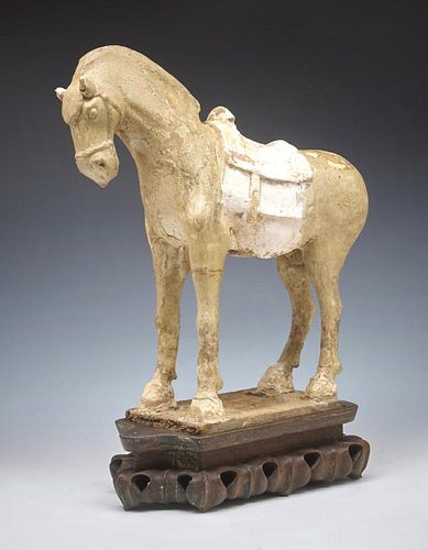 ANTIQUE TANG STYLE POTTERY HORSE,