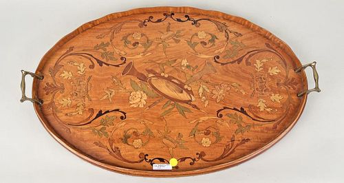 FINE REGENCY MARQUETRY INLAID TRAYmusical 382428