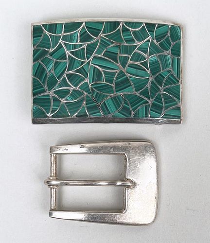 TWO STERLING SILVER BELT BUCKLESone