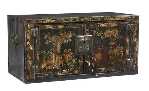 19TH C CHINESE LACQUERED LOW 2 38247d